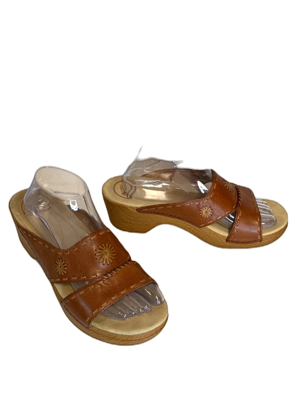 Dansko Brown Leather Slip-On Clog Sandals